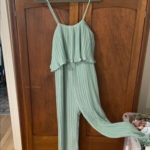 Mint Green Pleated Jumpsuit